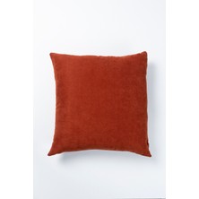 Kiremit Kadife Görünümlü Velvet Look 45X45 cm Kırlent Kılıfı
