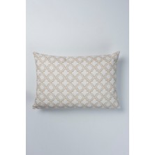 Bej Yonca Desen Dikdörtgen Su Itici Leke Tutmaz Kırlent Kılıfı