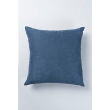 Mavi Kadife Görünümlü Velvet Look 45X45 cm Kırlent Kılıfı
