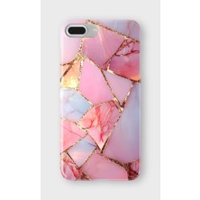 Karsu Design iPhone 7 Plus Uyumlu Baskılı Şeffaf Telefon Kılıfı | Koleksiyon: Marble And Gold Luxury
