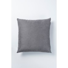 Gri Kadife Görünümlü Velvet Look 45X45 cm Kırlent Kılıfı