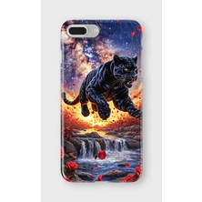 Karsu Design iPhone 8 Plus Uyumlu Baskılı Şeffaf Telefon Kılıfı | Koleksiyon: Minimal Black Panther