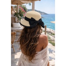 Aydın Şapkacınız Ultra Premium %100 Hasır Kadın Şapka – Zarif Fiyonk Detaylı, Yazlık Şıklığın Ikonu