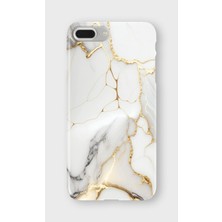 Karsu Design iPhone 8 Plus Uyumlu Baskılı Şeffaf Telefon Kılıfı | Koleksiyon: Marble And Gold Luxury