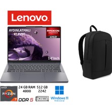 Lenovo ıdeapad Slim 3 Amd Ryzen 7 170 Cpu 24 GB 512 GB Amd Radeon 680 M W11 Pro 14 Inç 83K6006JTR Duddi Çanta