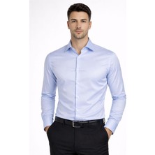 Classics Men Slim Fit Uzun Kollu Kolay Ütü Pamuk Saten Erkek Gömlek