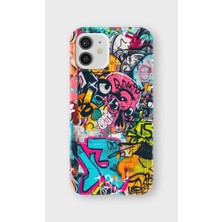 Karsu Design iPhone 12 Mini Uyumlu Baskılı Şeffaf Telefon Kılıfı | Koleksiyon: Grafitti Street Art