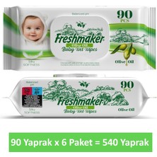 Freshmaker Islak Havlu Zeytinyağlı Sensitive Kapaklı 540 Yaprak