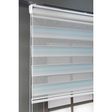 Bizden Perde Turkuaz Mikro Pileli Zebra Stor Kaliteli Güneşlik Perdeler