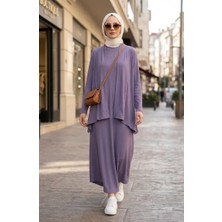 Bürümcük Kumaş Fitilli Ikili Takım 6371-01 Lila