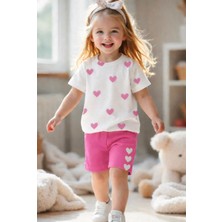 Kız Çocuk Yazlık Şortlu Alt Üst Pamuklu Takım