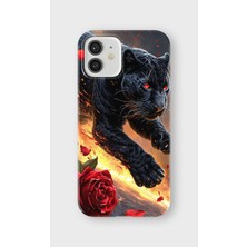 Karsu Design iPhone 12 Mini Uyumlu Baskılı Şeffaf Telefon Kılıfı | Koleksiyon: Minimal Black Panther
