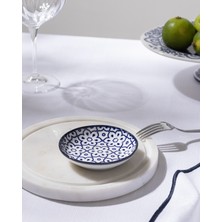 Madame Coco Reve Bleu Lucida Mini Tabak Oval 9 cm Mavi/Beyaz Modern Desen 1 Adet