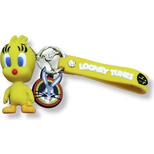Teknofun Tweety Premium 3D Figürlü Looney Tunes Yazılı Bilek Kayışlı Anahtarlık - 1 Adet