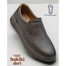 Ispartalılar 1387 Tam Ortopedik Taban %100 Hakiki Deri Erkek Ayakkabı Bağcıksız Casual Erkek Ayakkabı