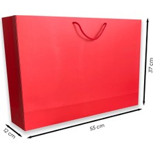 ABB Matbaa 2 Adet Kırmızı Karton Ipli Çanta Karton Poşet (55X37X12) - Ip Rengi Seçilebilir