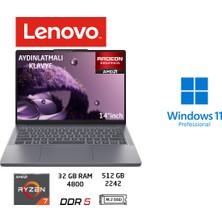 Lenovo ıdeapad Slim 3 Amd Ryzen 7 170 Cpu 32 GB 512 GB Amd Radeon 680 M W11 Pro 14 Inç 83K6006JTR Duddi