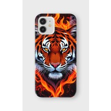 Karsu Design iPhone 12 Mini Uyumlu Baskılı Şeffaf Telefon Kılıfı | Koleksiyon: Tiger Energy