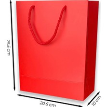 ABB Matbaa 2 Adet Kırmızı Karton Ipli Çanta Karton Poşet (20.5X25.5X10) - Ip Rengi Seçilebilir