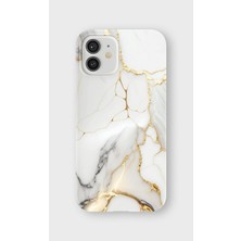 Karsu Design iPhone 12 Mini Uyumlu Baskılı Şeffaf Telefon Kılıfı | Koleksiyon: Marble And Gold Luxury