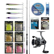 Yek Outdoor Yekoutdoor Fireworm Lrf Seti Shimano Kamış Fx Xt Spinning Moderate Fast 1,80M 3-14G 2pc&okuma Safyre SF-1000A 7+1bb Olta Makinesi