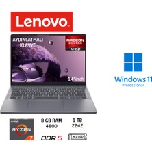Lenovo ıdeapad Slim 3 Amd Ryzen 7 170 Cpu 8 GB 1 Tb Amd Radeon 680 M W11 Pro 14 Inç 83K6006JTR Duddi