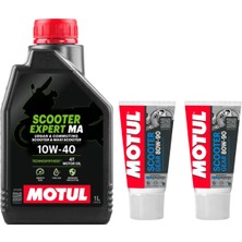 Motul Scooter Expert Ma 10W40 (1l) + Çift Şanzıman Yağı [vitesli Scooter Seti]
