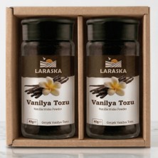 Laraska Saf Vanilya Toz 80G (40GX2) Gerçek Vanilya Tozu Vanilla Sticks Ground Aile Boyu Avantajlı Paket