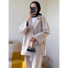 Moda Morfo Yandan Bağlama Şerit Detaylı Takım -Taş