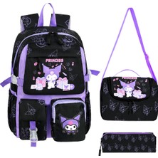 Waddell Kore Tarzı Kuromi Temalı Kız Çocuk Ilkokul Sırt Çantası,termal Beslenme Çantası ve Kalemlik