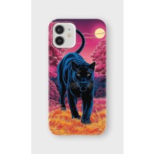 Karsu Design iPhone 12 Uyumlu Baskılı Şeffaf Telefon Kılıfı | Koleksiyon: Minimal Black Panther
