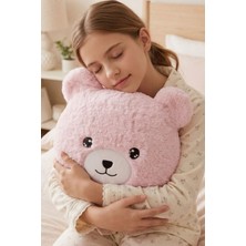 Sole Pembe Ayıcıklı Yumuşak Peluş Yastık  Uyku Arkadaşı Dekoratif Sarılmalık Ayı
