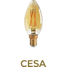 CT-4280 4W Rustik LED Bujı Ampul (E-14)(Amber) Lux Dekoratif Sarı Ampul