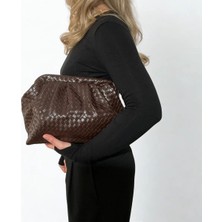 Valerina Örgü Dokulu Clutch Çanta – Çapraz Askılı Kadın Omuz Çantası (23×38×10 Cm)