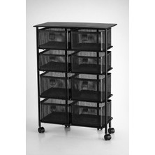 4 Katlı 8 Çekmeceli Tekerlekli Sebzelik K1080