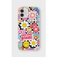Karsu Design iPhone 12 Uyumlu Baskılı Şeffaf Telefon Kılıfı | Koleksiyon: Y2K Retro Patterns