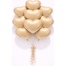 Eng Parti Dünyası Kalp Folyo Balon Krem Renk 18 Inç | 10 Adet |