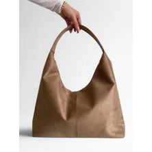 Boho Süet Omuz Çantası – Geniş Hacimli, Günlük & Ofis Kullanım(46×30×11 Cm)