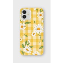 Karsu Design iPhone 12 Mini Uyumlu Baskılı Şeffaf Telefon Kılıfı | Koleksiyon: Soft Daisy