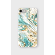Karsu Design iPhone Se Uyumlu Baskılı Şeffaf Telefon Kılıfı | Koleksiyon: Marble And Gold Luxury