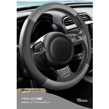 Direksiyon Kılıfı Poşetli Geçme 38CM Noktalı Siyah Düz Gri F103 Pınuk Saksesuar