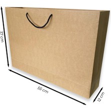 ABB Matbaa 2 Adet Kraft Karton Ipli Çanta Kağıt Poşet (55X37X12) - Ip Rengi Seçilebilir