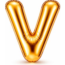 Eng Parti Dünyası V Harfi - Gold Folyo Harf Balon 40 Inç