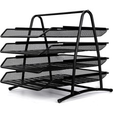 Mimaks Evrak Rafı Perfore Metal 4 Katlı Siyah Mrf-4/S