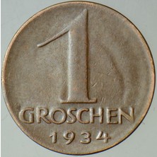 Banknoting Avusturya 1 Groschen 1934.