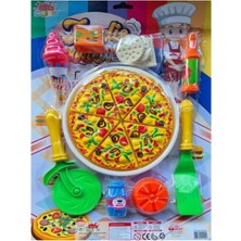 Abnturk Tepsi Pizza Kesilen Meyve Sebze Dondurma Bisküvi Pasta 17 Parça Evcilik Oyuncak