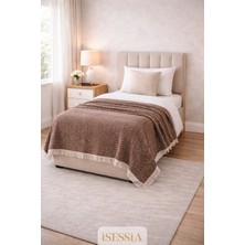 Isessia Miora Zigzak Desenli Tek Kişilik Bohem Yatak Örtüsü | 155 x 200 cm