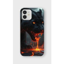 Karsu Design iPhone 12 Mini Uyumlu Baskılı Şeffaf Telefon Kılıfı | Koleksiyon: Minimal Black Panther