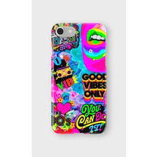 Karsu Design iPhone Se Uyumlu Baskılı Şeffaf Telefon Kılıfı | Koleksiyon: Neon Light Designs