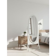 Gazzini Furniture Rivoli Ayaklı Ahşap Oval Boy Aynası 58X165